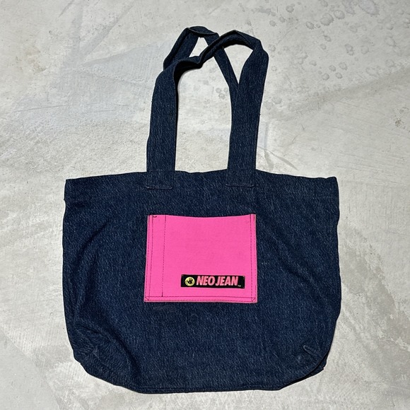 Vintage 1990s Body Glove Denim Purse Gym Bag Neo Jean Y2K Beach Neon